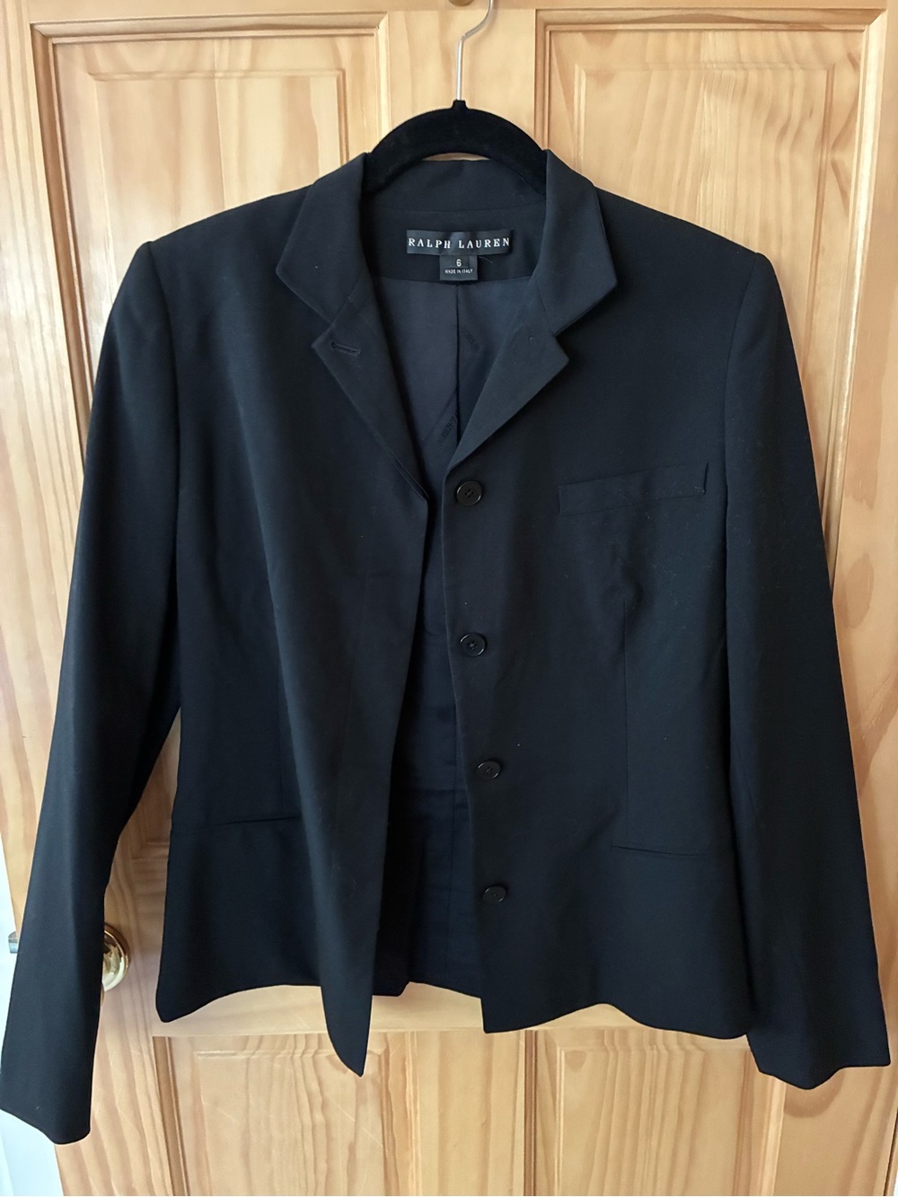 Ralph Lauren Black Label Women’s Black Blazer Size 6 Made in Italy